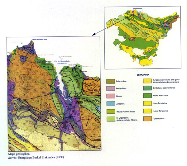 Urdaibaiko mapa geologikoa